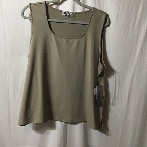 Kasper NWT Layering Knit Tank Clay Beige Neutral Basic XL Scoop Neck - Picture 1 of 9